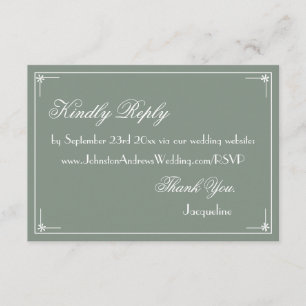 Carte D'accompagnement Elégant Script Website RSVP Rustic Chic Mariage