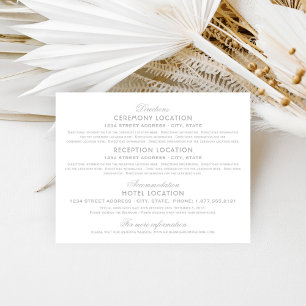Carte D'accompagnement Elégant Silver Vintage Glamor Informations Mariage