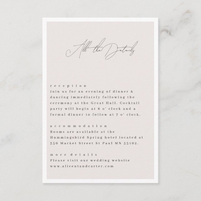 Carte D'accompagnement Élégant Simple Avec Fleurs D'Art En Ligne Et Bordu (Devant)