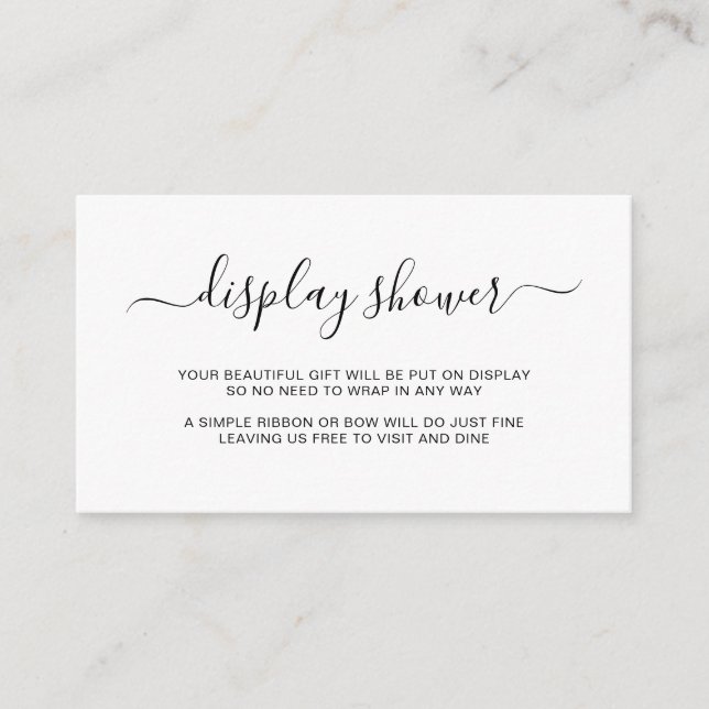 Carte D'accompagnement Élégant simple douche d'affichage de genre (Devant)