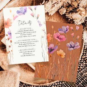 Carte D'accompagnement Élégant simple Neutre Floral Mocha Mariage Détail