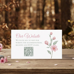 Carte D'accompagnement Élégant site Web de mariage de jardin de sauge ros