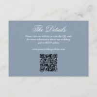 Élégant Site Web de Mariage Minimaliste QR Bleu Po