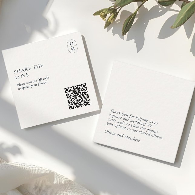 Carte D'accompagnement Élégant site Web de mariage QR Monogramme Chic (Créateur téléchargé)