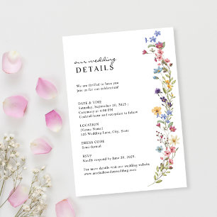 Carte D'accompagnement Elegant Spring Fleur sauvage Garden Détails de mar