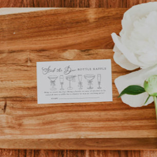 Carte D'accompagnement Élégant Stock Le Bar Douche Bouteille Raffle Bille