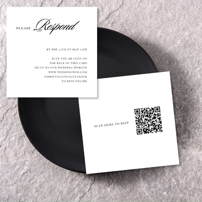Carte D'accompagnement Élégant Style Sophistiqué Code QR au dos (Créateur téléchargé)