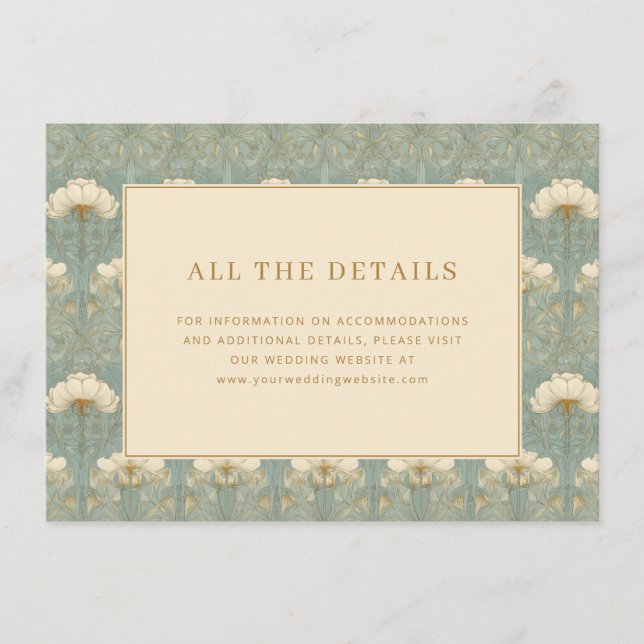 Carte D'accompagnement Elegant Teal Floral (Devant)