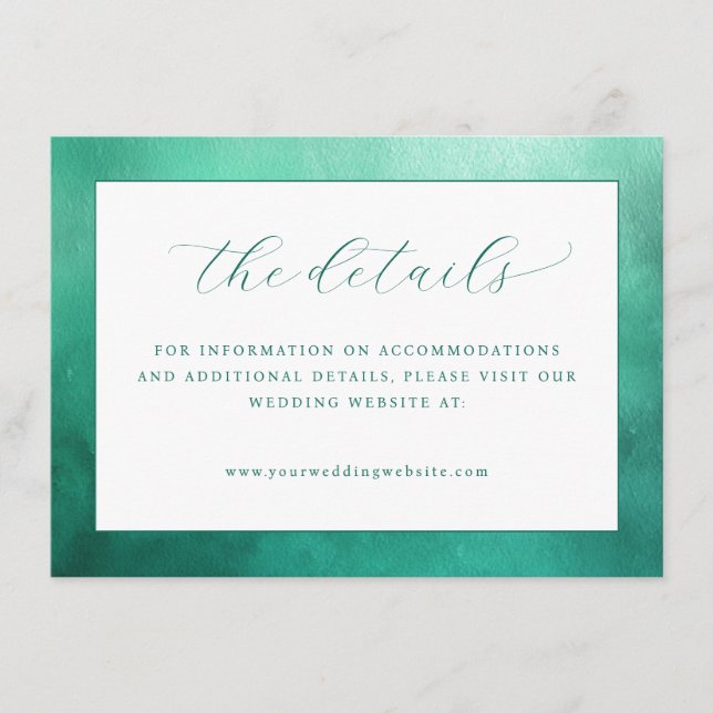 Carte D'accompagnement Elegant Teal Minimalist Border (Devant)