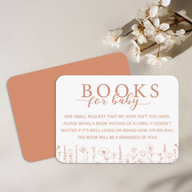 Carte D'accompagnement Elegant Terracotta Books for Baby Card (Books for Baby - Terracotta Card)