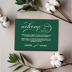 Carte D'accompagnement Élégant Turquoise de bienvenue Sac cadeau Panier P