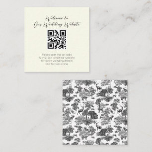 Carte D'accompagnement Elégant Vintage noir blanc toile Mariage cerf