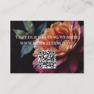 Carte D'accompagnement Elégant vintage peachy rouge floral moody boho