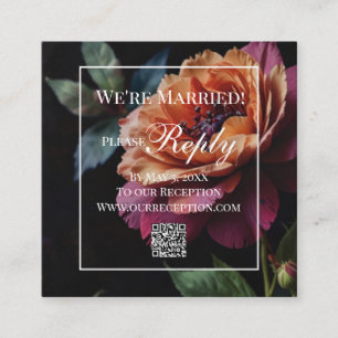 Carte D'accompagnement Elégant vintage peachy rouge floral moody boho