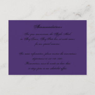 Carte D'accompagnement Élégant violet gothique Night Posh Mariage Inserti