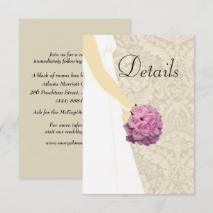 Carte D'accompagnement Elegant Wedding Gown Détails du Mariage