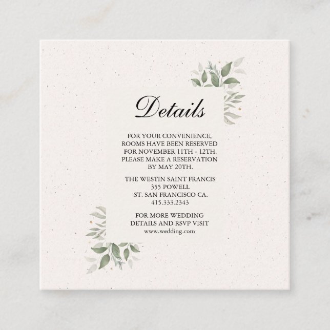 Carte D'accompagnement Elegant Wedding with light Floral  (Devant)