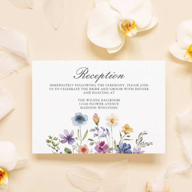 Carte D'accompagnement Elegant Wildflower Spring Wedding Reception (Créateur téléchargé)