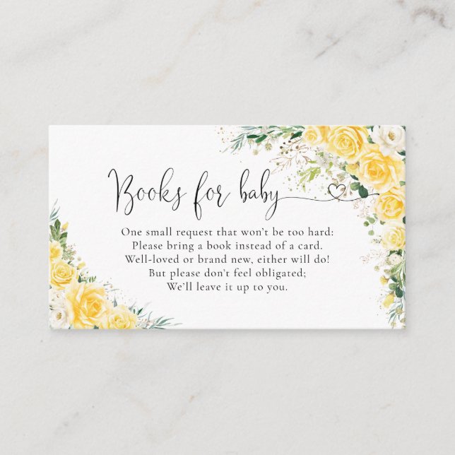 Carte D'accompagnement Elegant Yellow Books For Baby Enclosure card (Devant)