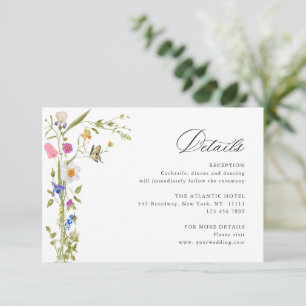 Carte D'accompagnement Elégante aquarelle Fleurs sauvages Détails du Mari