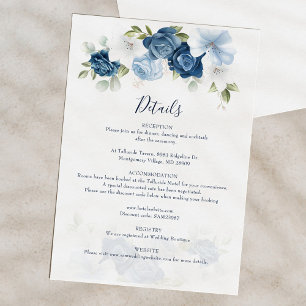 Carte D'accompagnement Elégante aquarelle florale Détails du Mariage