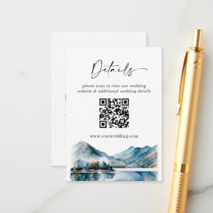 Carte D'accompagnement Elégante aquarelle Mountain Détails de la forêt