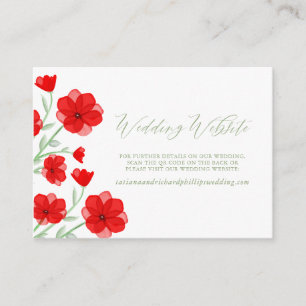 Carte D'accompagnement Elégante aquarelle Poppy Floral QR Code Site Web