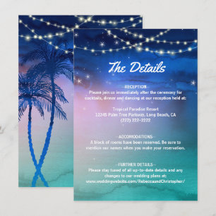 Carte D'accompagnement Elégante aquarelle Tropical Beach Mariage