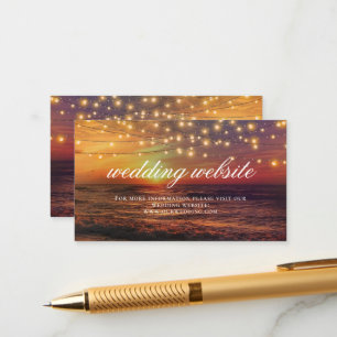 Carte D'accompagnement Elégante Beach Lights Summer Mariage Website Card