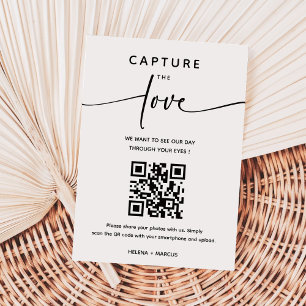 Carte D'accompagnement Élégante calligraphie Capturer le code QR d'amour
