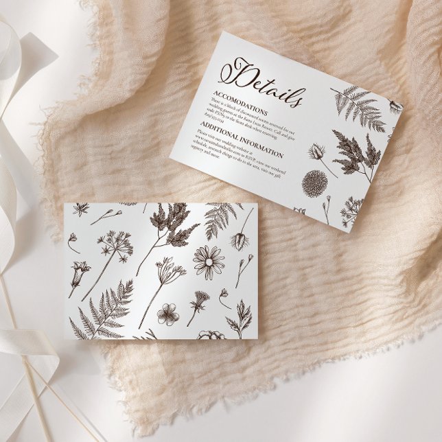 Carte D'accompagnement Élégante calligraphie Détails du ton botanique (Créateur téléchargé)