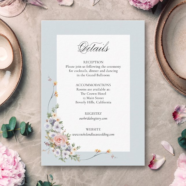 Carte D'accompagnement Élégante calligraphie florale Pastel Boho (Créateur téléchargé)