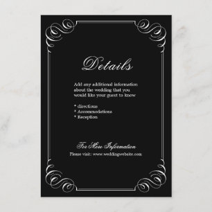 Carte D'accompagnement Élégante calligraphie florissante détails mariages