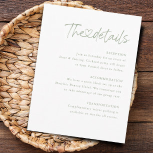 Carte D'accompagnement Élégante calligraphie Heart Détails du Mariage