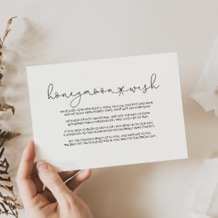Carte D'accompagnement Elégante Calligraphie Simple Chance Lune de miel