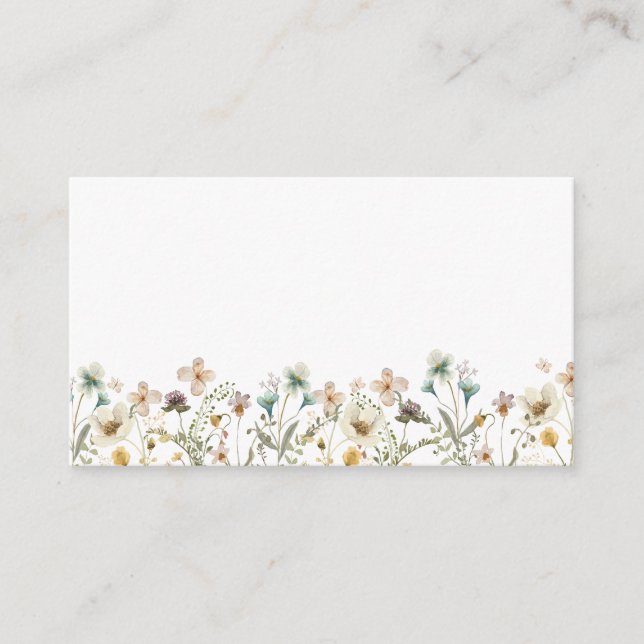 Carte d'accompagnement Élégante de Fleurs Sauvages (Devant)