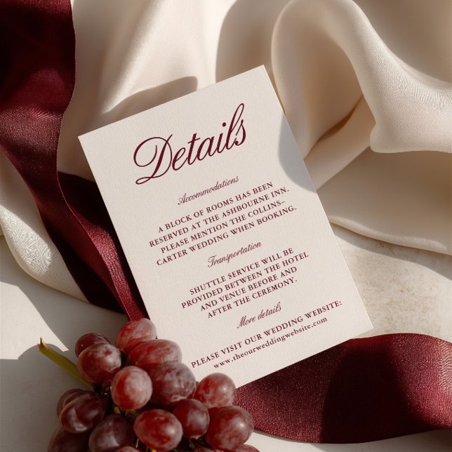 Carte d'accompagnement élégante de site web de mar (Elegant Ivory Wedding Website Enclosure Card)