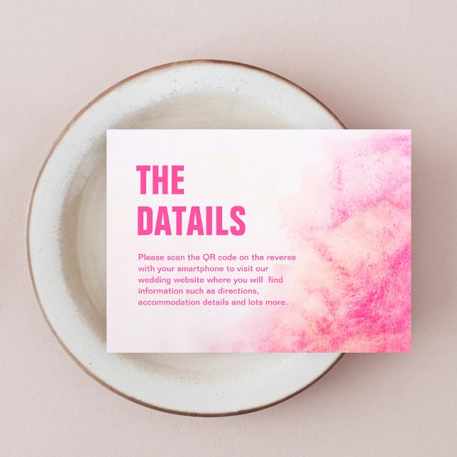 Carte D'accompagnement Elégante Dusty Rose Typographie Blush Pink Code QR (Créateur téléchargé)