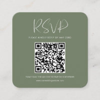 Élégante et moderne Sage foncé QR code réponse RSV