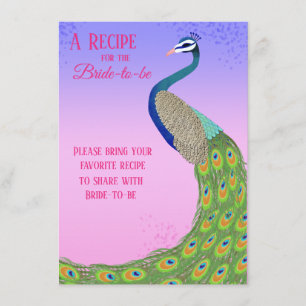 Carte D'accompagnement Élégante Fête des mariées Peacock Partager Une Rec