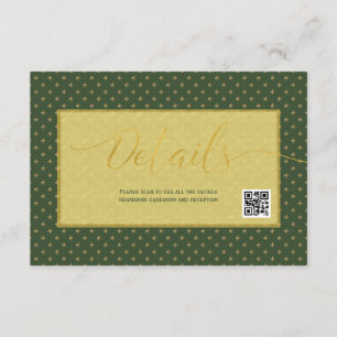 Carte D'accompagnement Élégante fleur de lis Détails du mariage Code QR