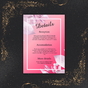 Carte D'accompagnement élégante fleurs de cerisier rose verdure