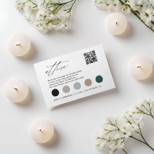 Carte D'accompagnement Élégante palette de couleurs de mariage Attire QR
