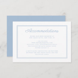 Carte D'accompagnement Élégante Poudre Bleu Script Mariage Hébergement