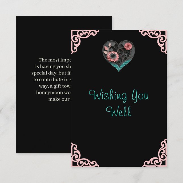 Carte d'accompagnement élégante pour mariage Quill (Devant / Derrière)