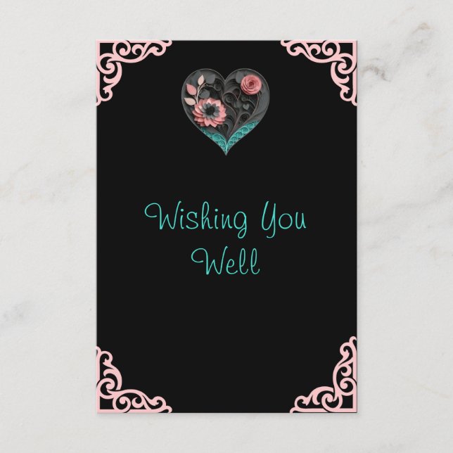 Carte d'accompagnement élégante pour mariage Quill (Devant)