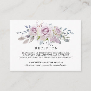 Carte D'accompagnement Elégante Réception de Quinceanera Florale Purple L