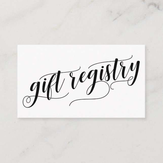 Carte D'accompagnement Élégante typographie de script, Registre de cadeau (Devant)