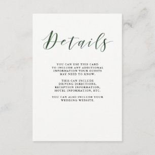 Carte D'accompagnement Élégante typographie   Détails de l'invité Deep Gr