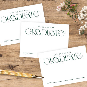 Carte D'accompagnement Élégante Typographie moderne Green Graduation Cons